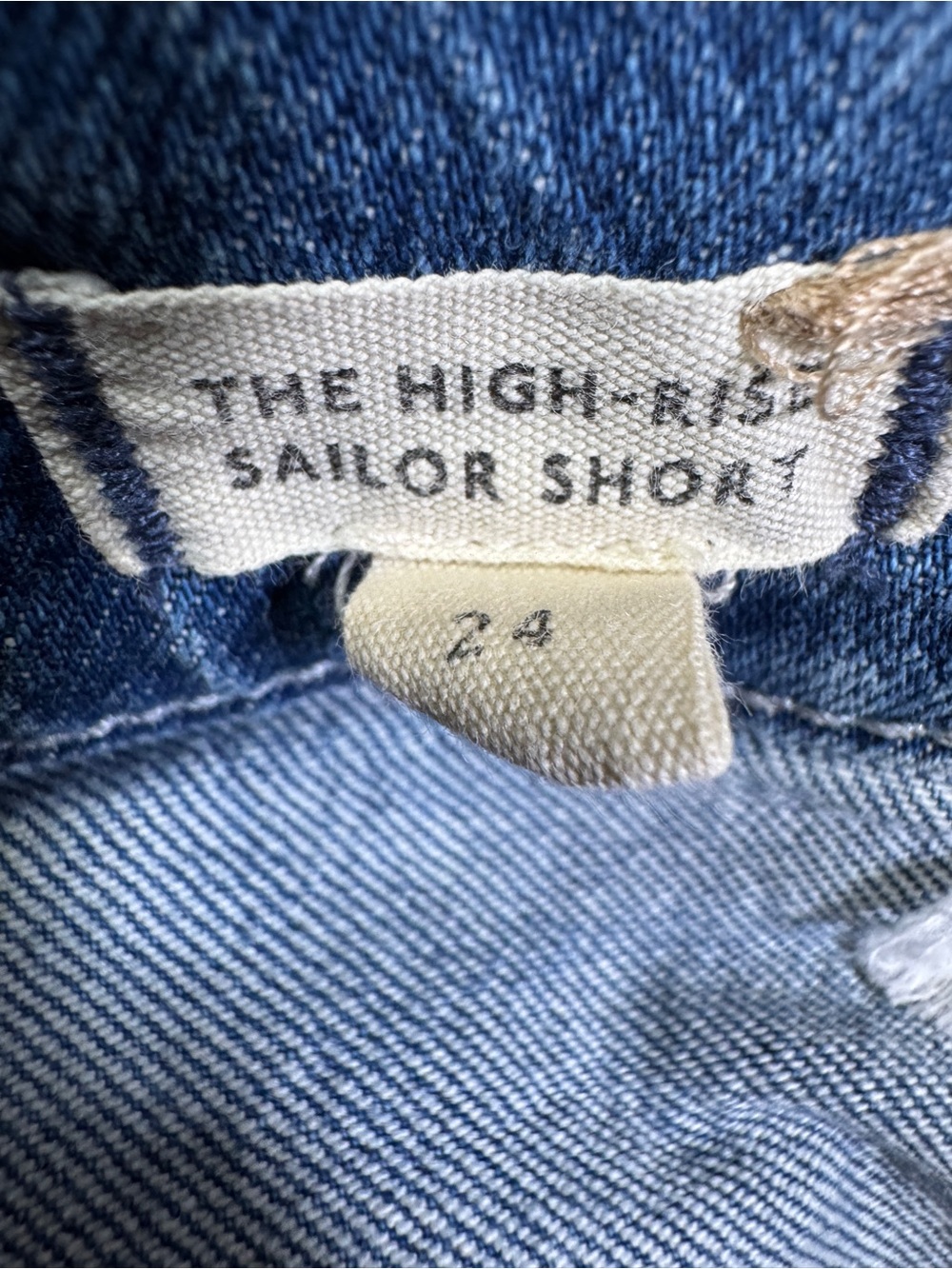 Madewell High-Rise Sailor Short Denim Patch Pocket Medium Wash Size 24 - Picture 9 of 13